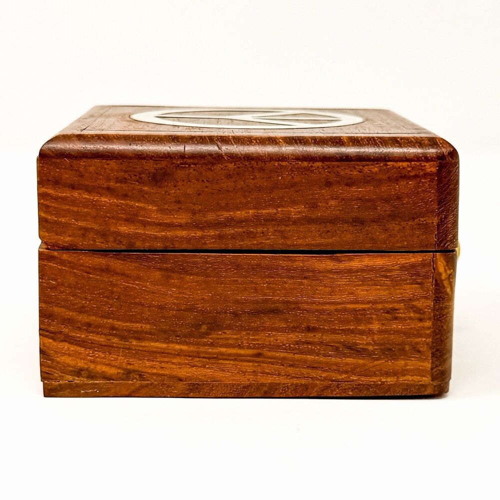 Lucky Brand Peace Sign Wooden Trinket Box Ceramic Bird Boho Hippie Decor - Picture 8 of 10